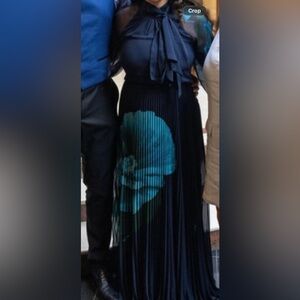 Ted Baker Black Maxi Dress with Teal Floral Accent